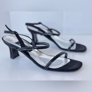 Vintage 90s Y2K Stuart Weitzman Strappy Beaded Heel Sandals Shoes